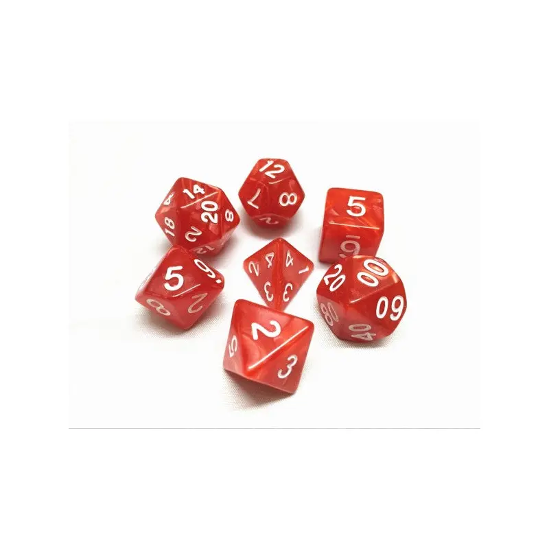 HD Dice Pearl Red 7ct Polyhedral Dice Set
