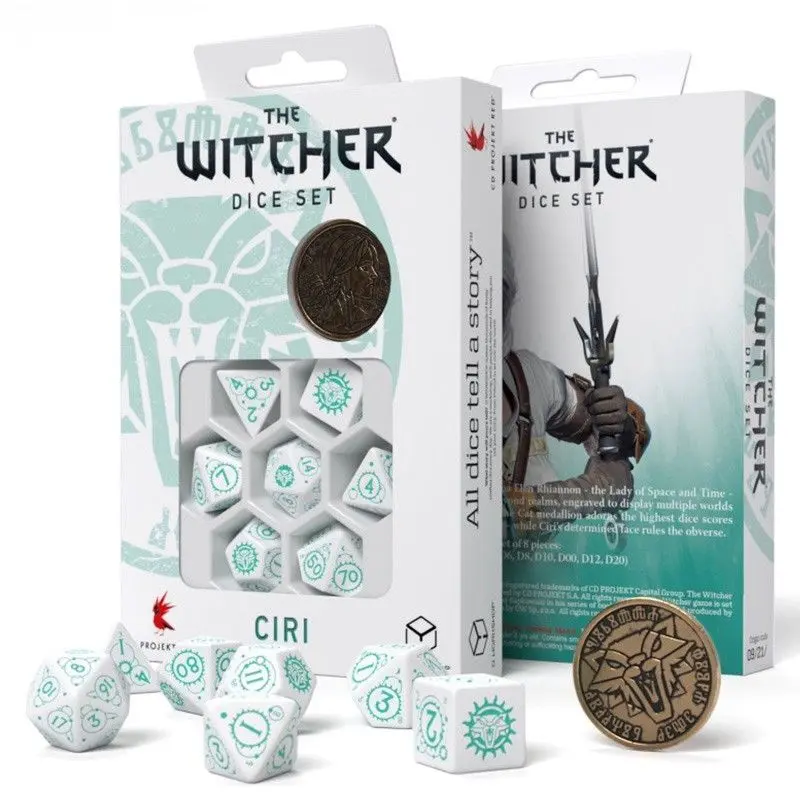 Q-Workshop 7ct Polyhedral Dice Set The Witcher Ciri Law of Surprise