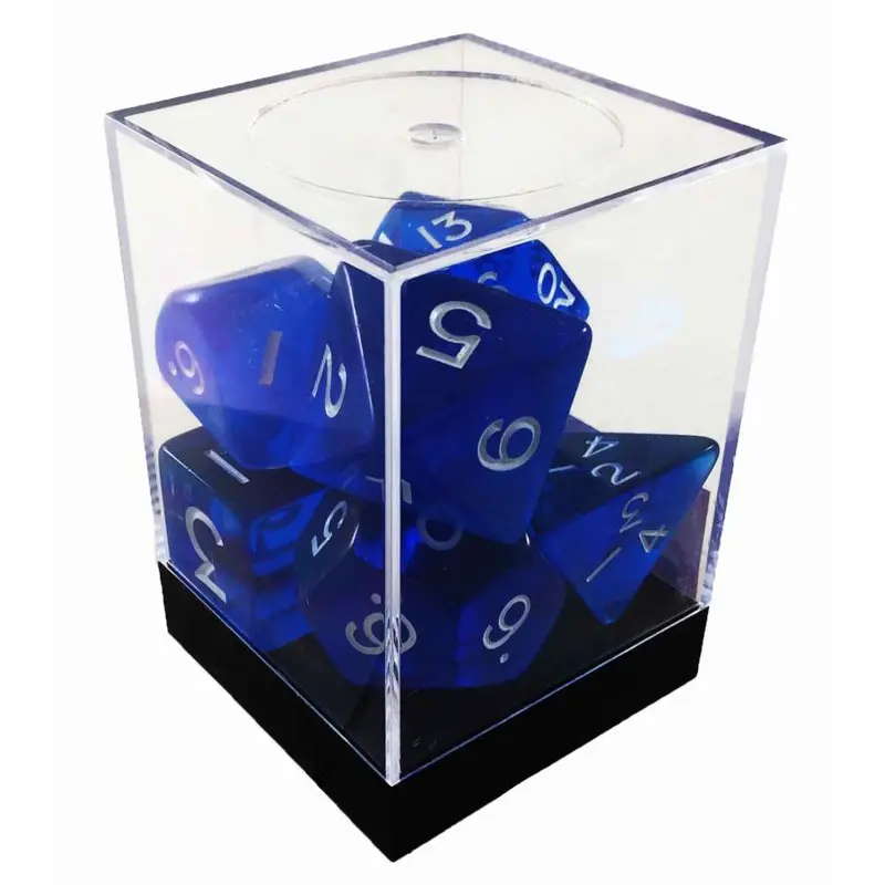Koplow Jumbo Translucent Blue/White 7ct Polyhedral Dice Set