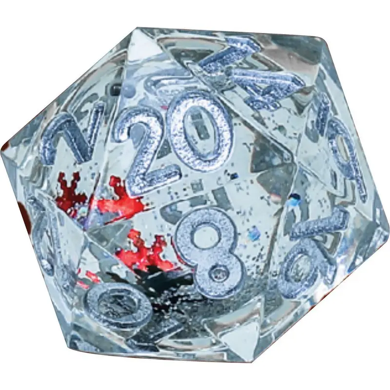 D20 Snow Globe: Sharp, Silver, Red & Gold