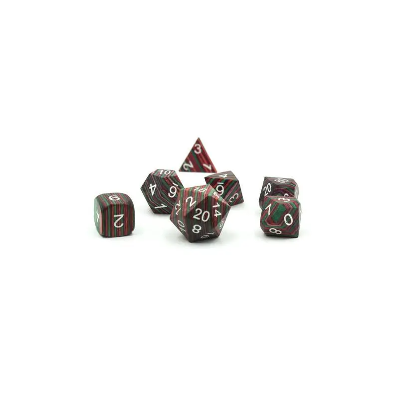 Wooden Rainbow Technical 7ct Polyhedral Dice Set