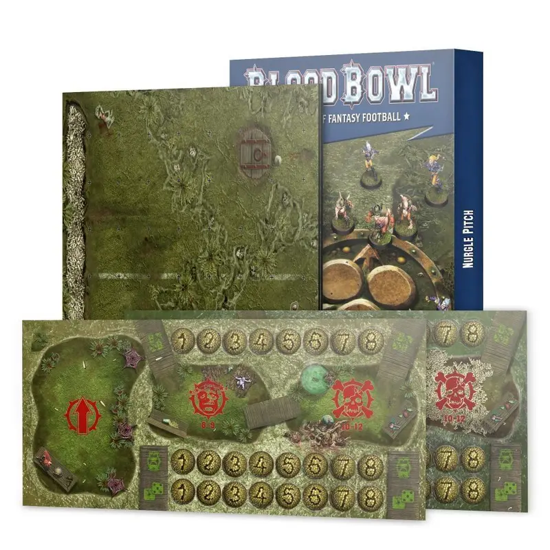 Blood Bowl Nurgle Team Team: Double-Sided Pitch & Dugouts