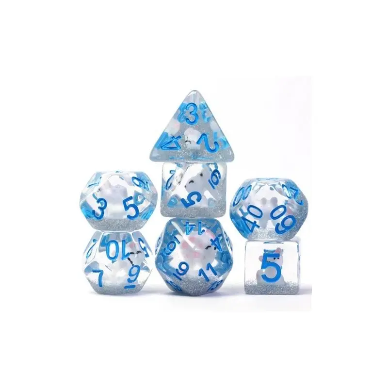 Foam Brain 7ct Resin Polyhedral Dice Set - Arctic Fox