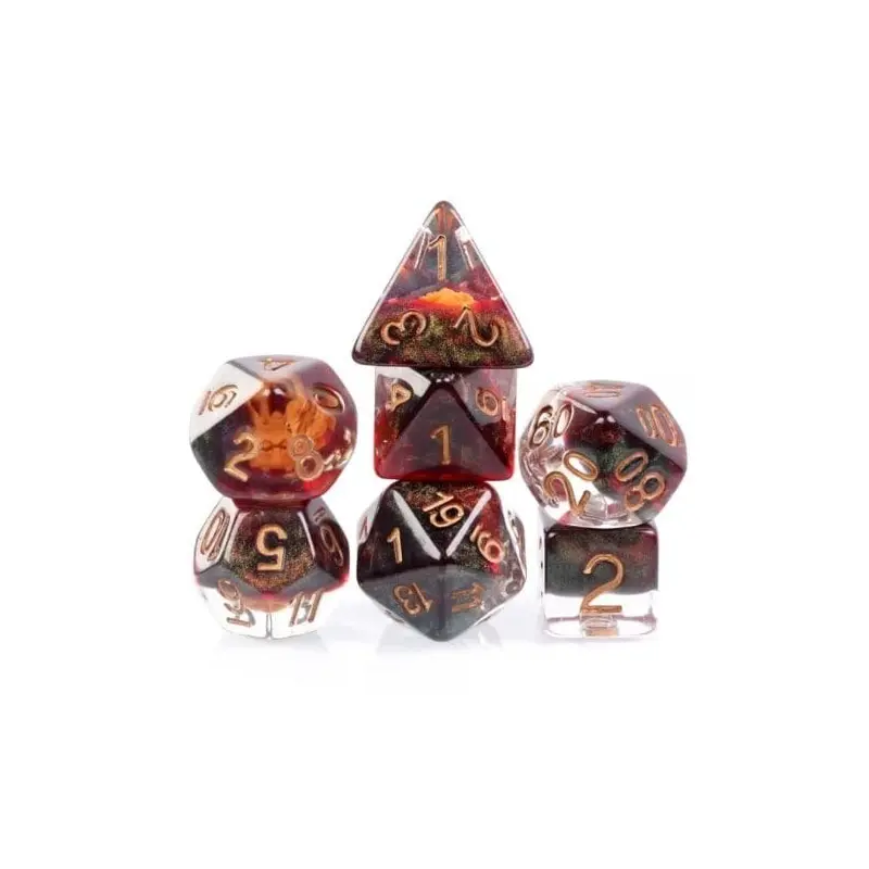 Foam Brain 7ct Resin Polyhedral Dice Set - Dragon Mask