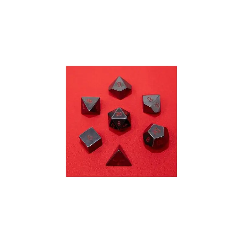 Ultra Pro Hematite Semi-Precious Gemstone 7ct Polyhedral Dice Set