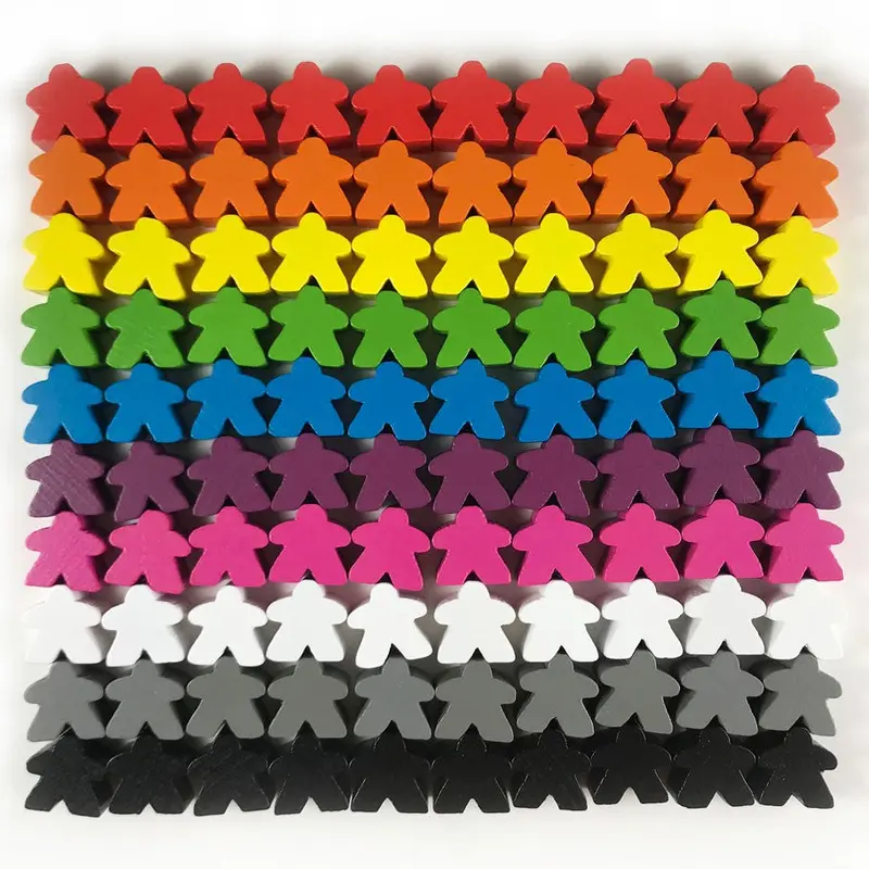 Wooden Meeples 100ct Bag - Multicolor Mix