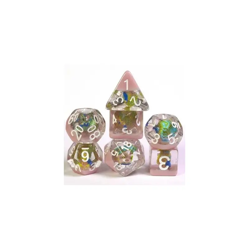 Foam Brain 7ct Resin Polyhedral Dice Set - Peacock