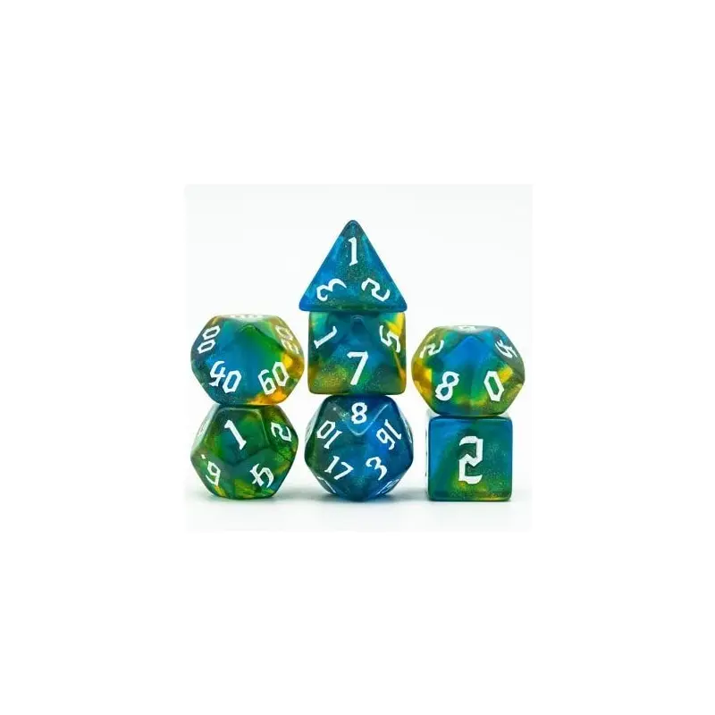 Foam Brain 7ct Polyhedral Dice Set Nature Elemental