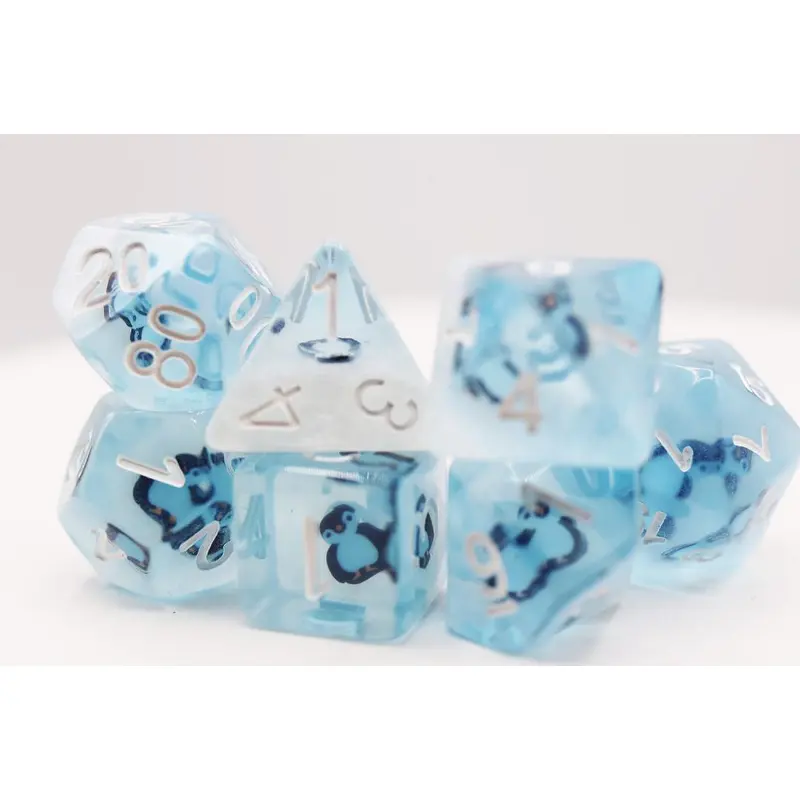 Foam Brain 7ct Polyhedral Dice Set Frozen Penguin