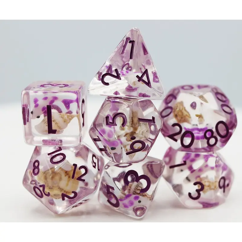 Foam Brain 7ct Polyhedral Dice Set Purple Koi Fish