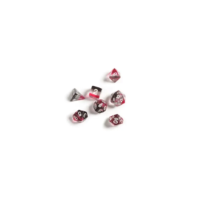 Sirius Dice Pink-Clear-Black 7ct Polyhedral Set