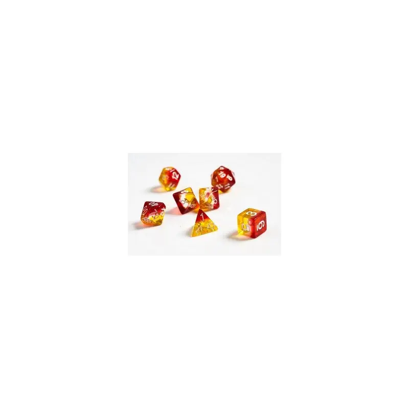 Sirius Dice Translucent Yellow-Clear-Red 7ct Polyhedral Set