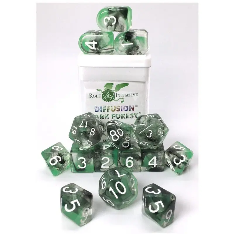 Role4Initiative 15ct Polyhedral Dice Set - Dark Forest