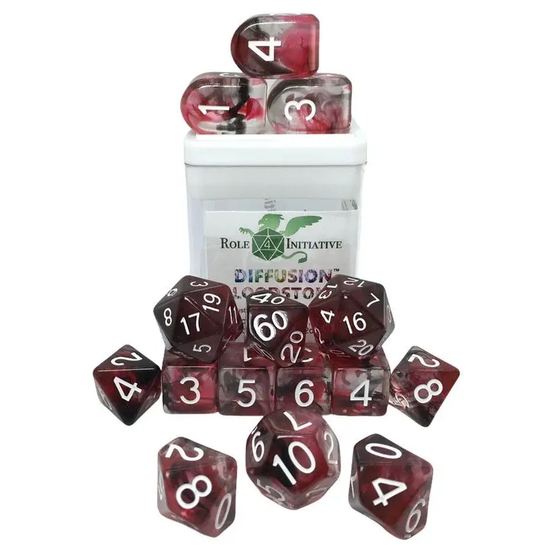 Role4Initiative 15ct Polyhedral Dice Set - Diffusion Bloodstone