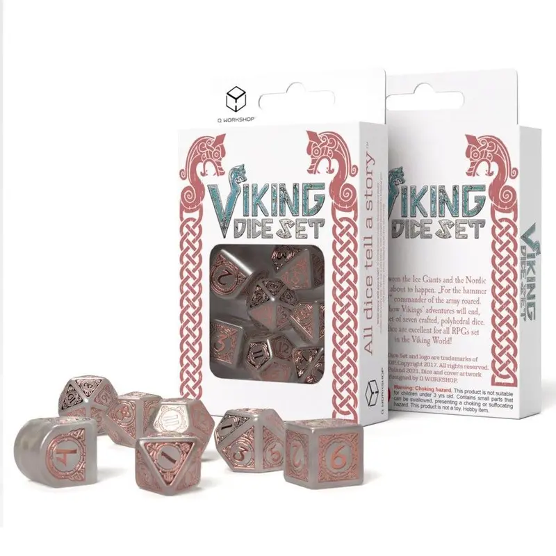 Q-Workshop 7ct Polyhedral Dice Set Viking Mjolnir