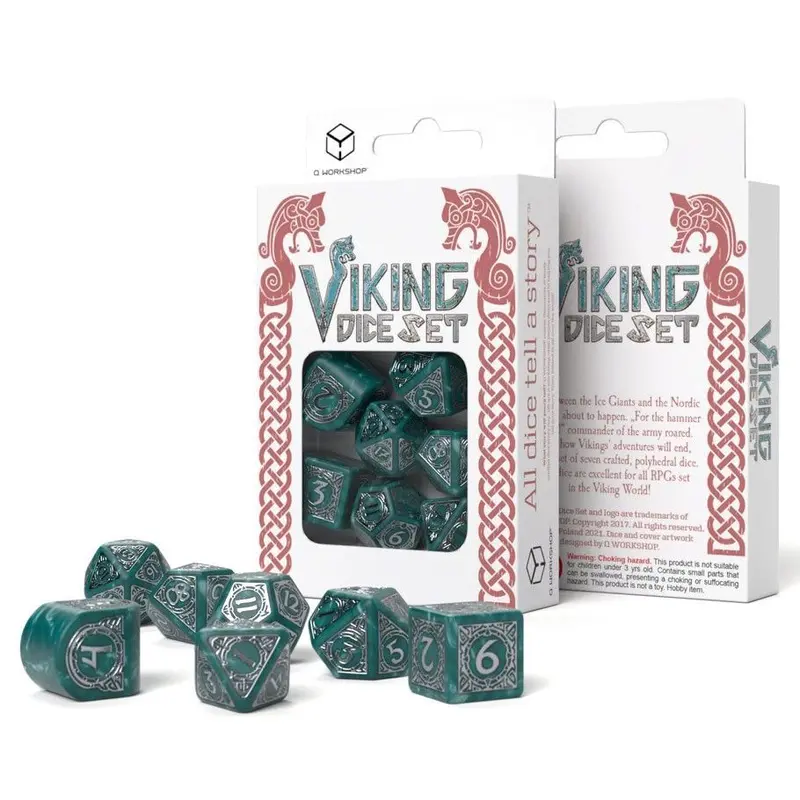 Q-Workshop 7ct Polyhedral Dice Set Viking Niflheim