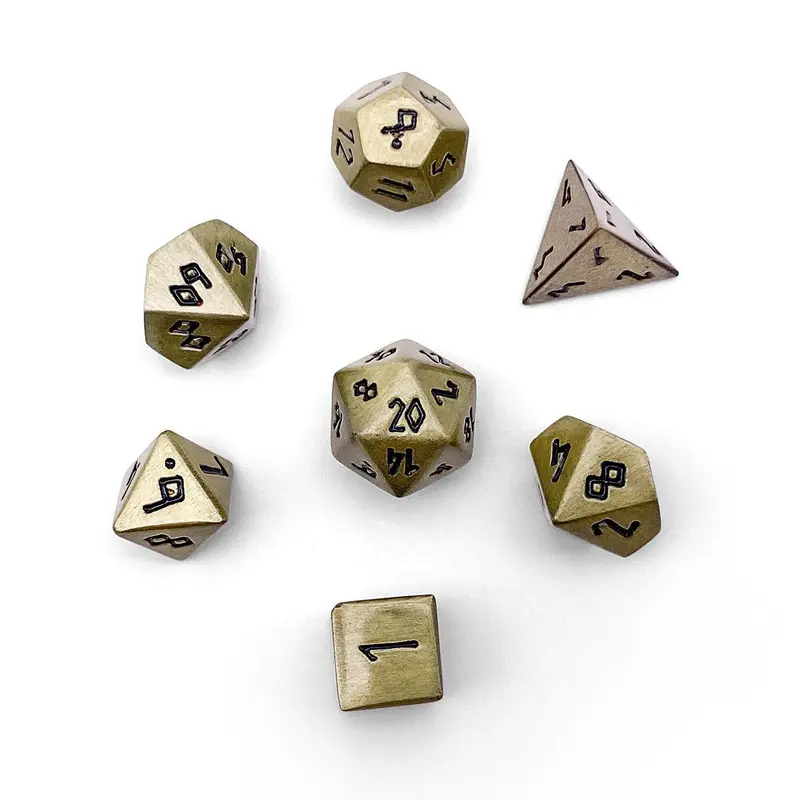 Pebble 10mm Alloy Mini Polyhedral Dice Set - Dragon Scale