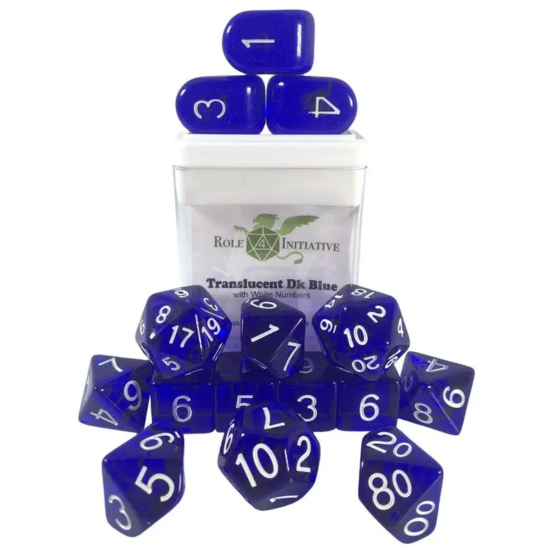15-Set Translucent Dark Blue/White