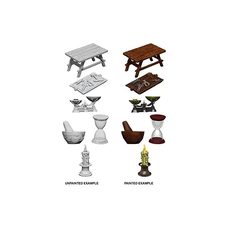 WizKids Deep Cuts Unpainted Miniatures: Workbench & Tools