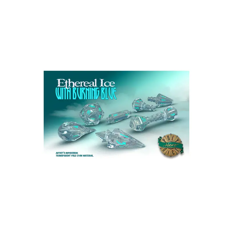 PolyHero Wizard Ethereal Ice 7ct Dice Set