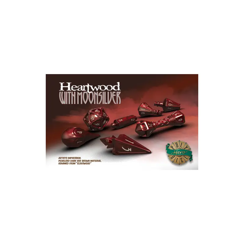 PolyHero Wizard Heartwood 7ct Dice Set