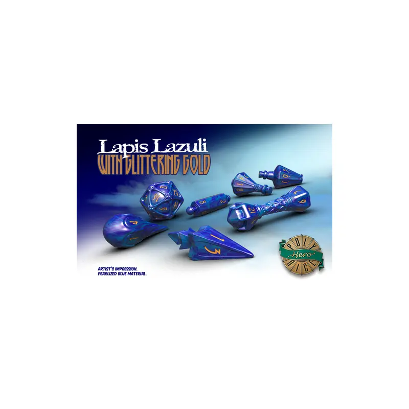 PolyHero Wizard Lapis Lazuli 7ct Dice Set