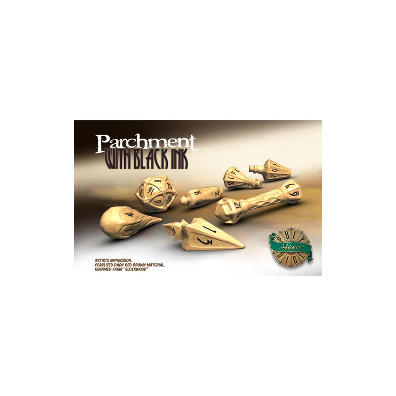 PolyHero Wizard Parchment 7ct Dice Set