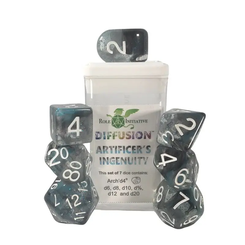 Role4Initiative 7ct Polyhedral Dice Set w/ Arch'd d4 - Artificer's Ingenuity