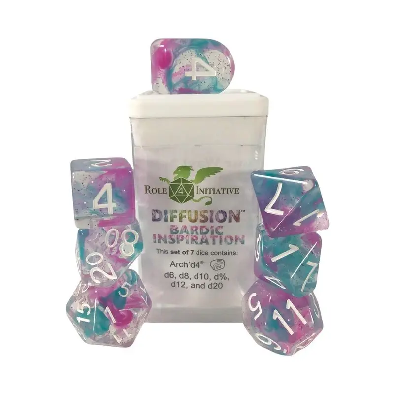 Role4Initiative 7ct Polyhedral Dice Set w/ Arch'd d4 - Bardic Inspiration