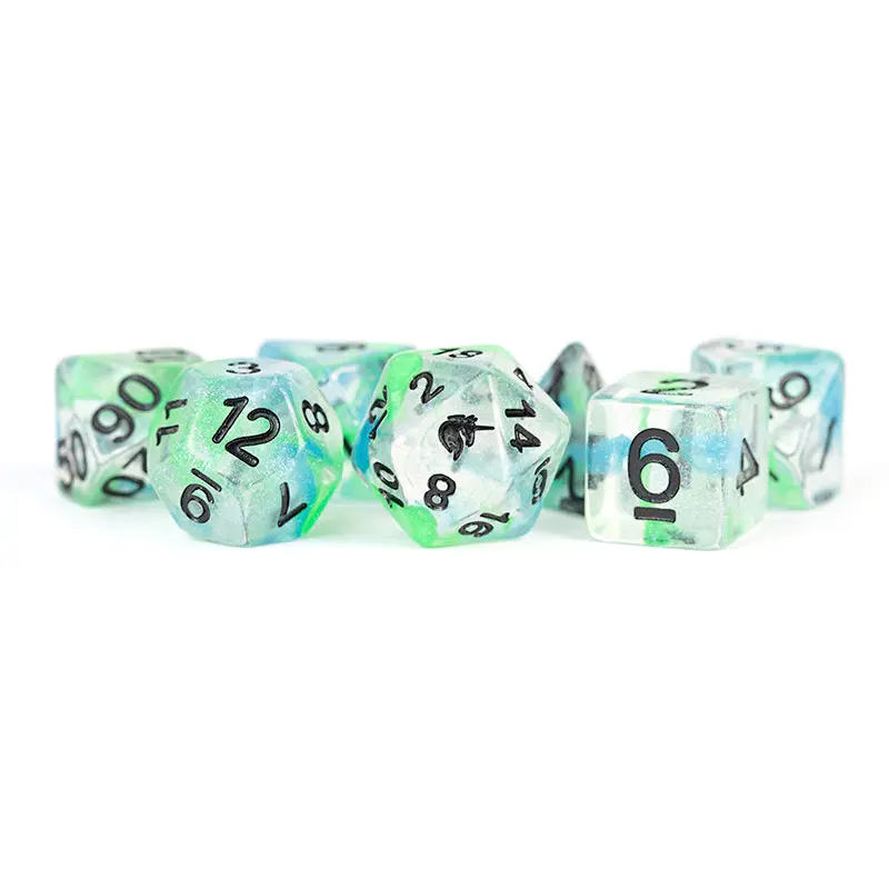 Metallic Dice Games Unicorn Sea Kelp 7ct Polyhedral Dice Set