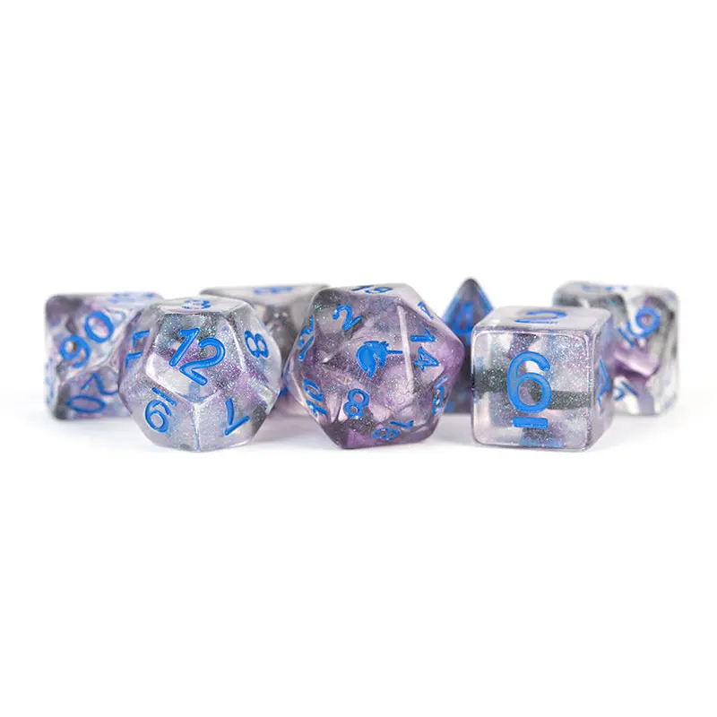 Metallic Dice Games Unicorn Stellar Storm 7ct Polyhedral Dice Set