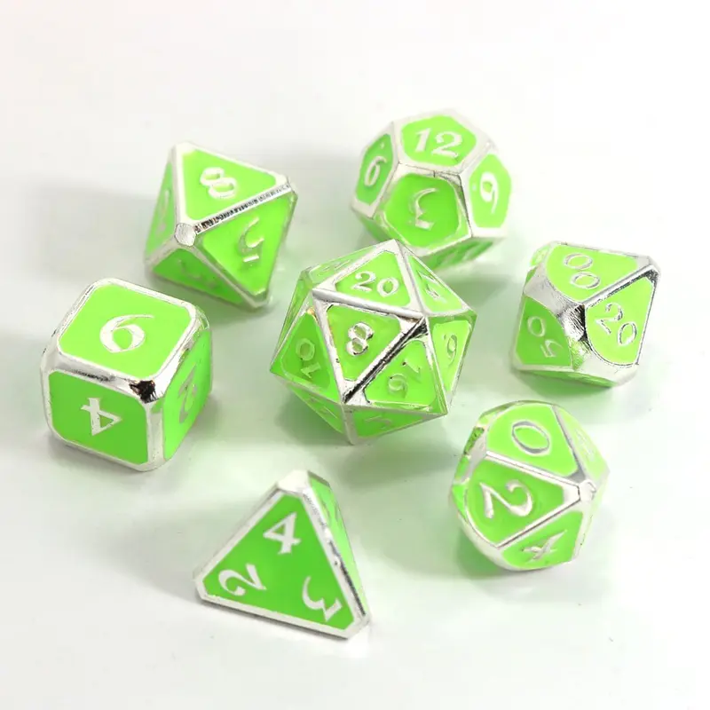 Die Hard Dice Metal AfterDark Neon Rave 7ct Polyhedral Set