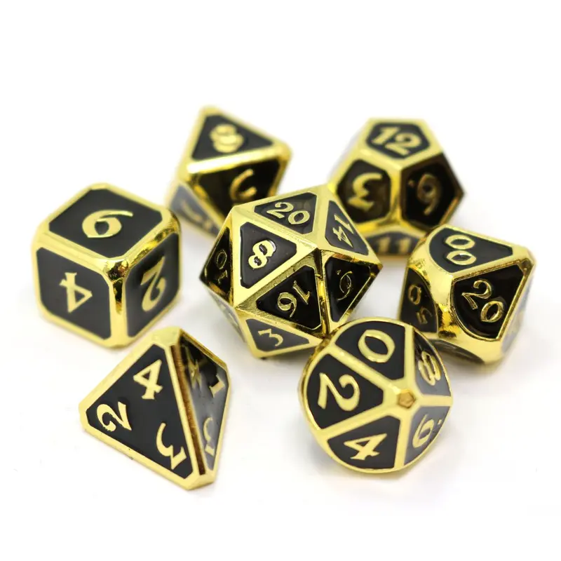 Die Hard Dice Metal Mythica Gold Onyx 7ct Polyhedral Set