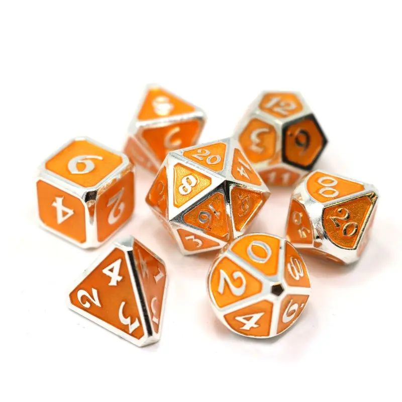 Die Hard Dice Metal Mythica Platinum Citrine 7ct Polyhedral Set