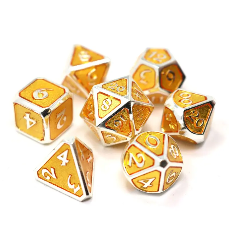 Die Hard Dice Metal Mythica Platinum Topaz 7ct Polyhedral Set