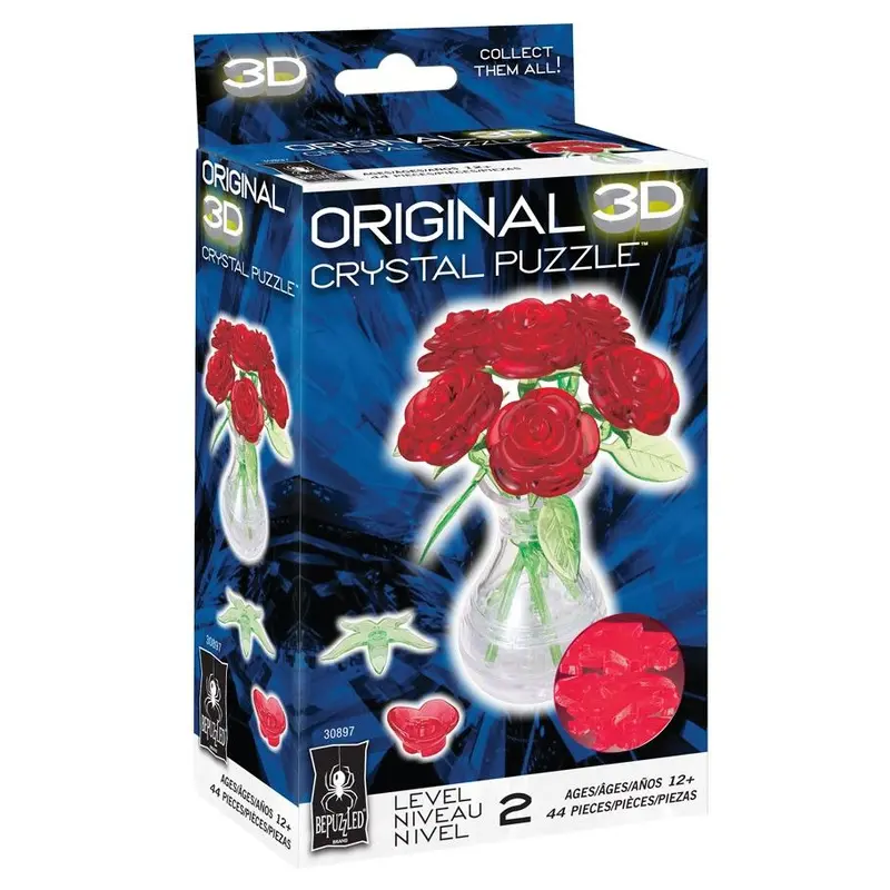 3D Crystal Puzzle: Roses