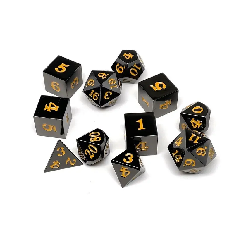 Easy Roller Metal Gunmetal Gold Signature Font 11ct Polyhedral Set