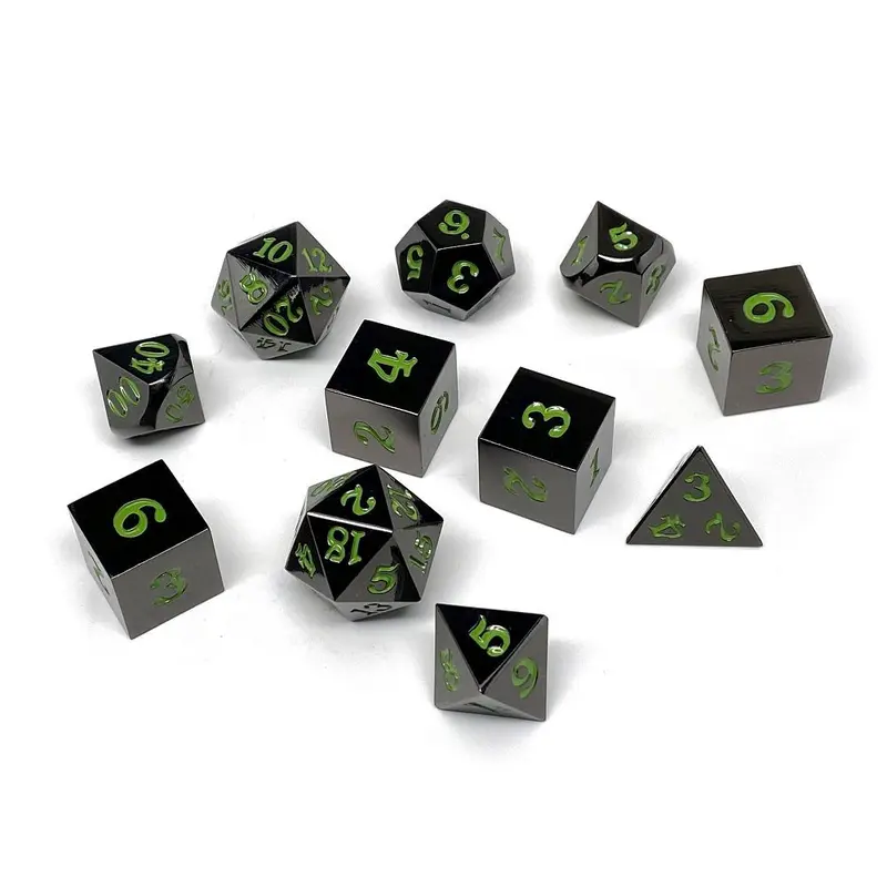 Easy Roller Metal Gunmetal Serpent Blood Signature Font 11ct Polyhedral Set