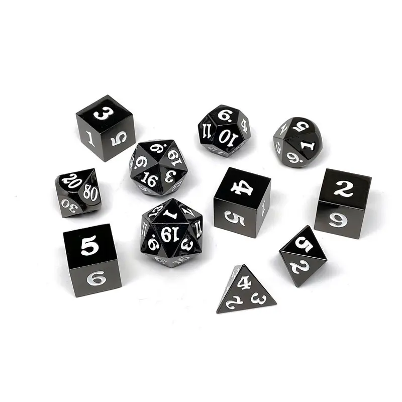Easy Roller Metal Gunmetal White Signature Font 11ct Polyhedral Set