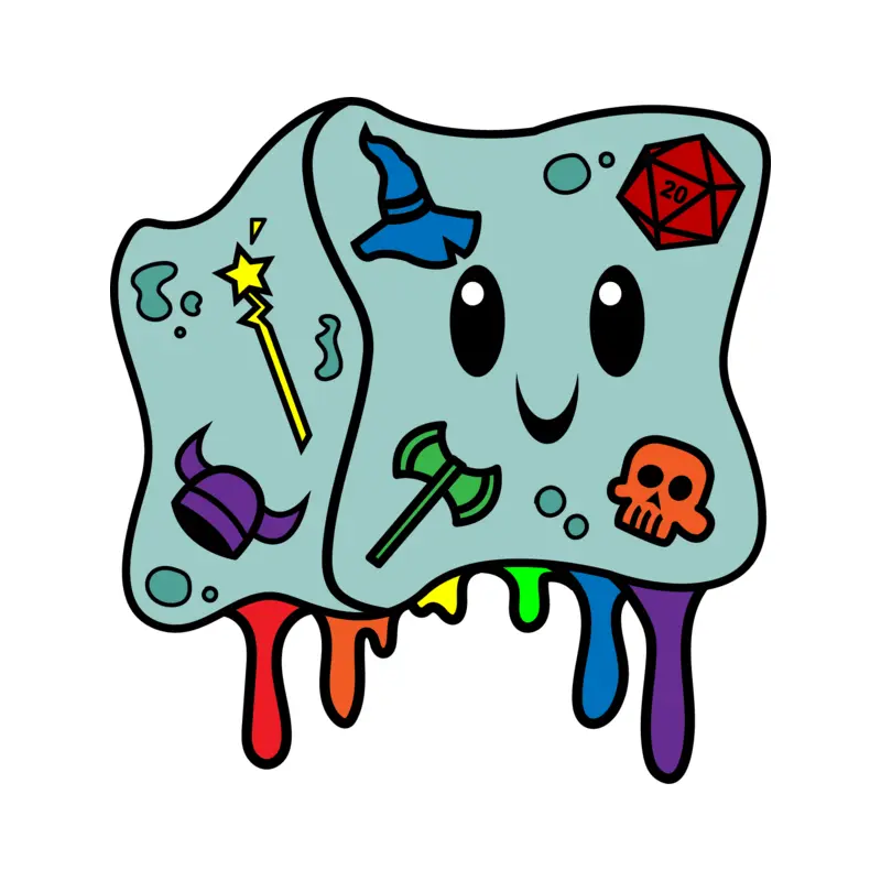 Gelatinous Cube Pride Pin: Rainbow