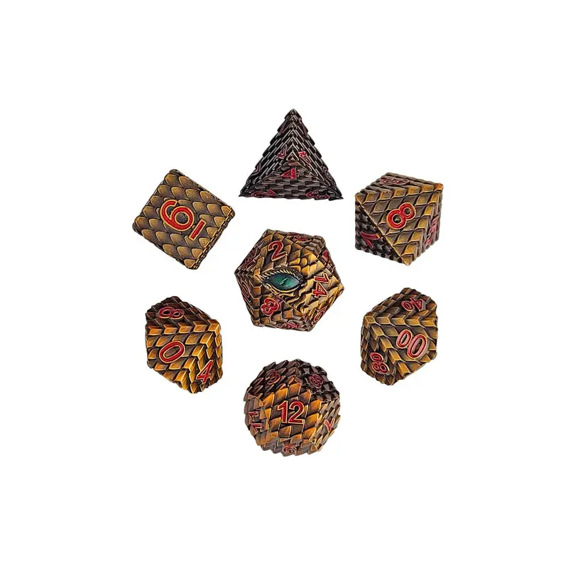 Dragon's Gaze Bronze Metal RPG Dice Set