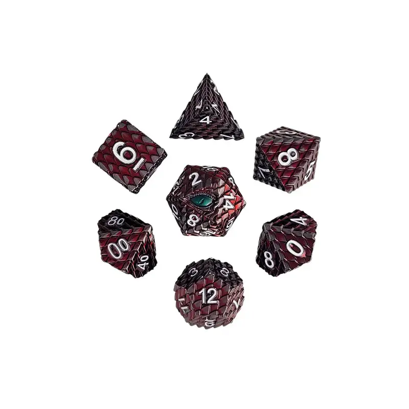 Dragon's Gaze Red Metal RPG Dice Set