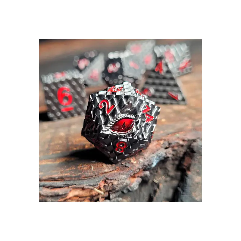 Dragon's Gaze Gunmetal Metal RPG Dice Set